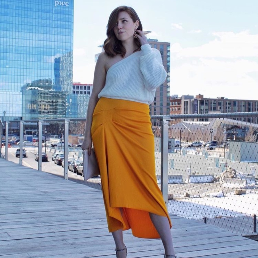 Zara One Shoulder Knit Sweater